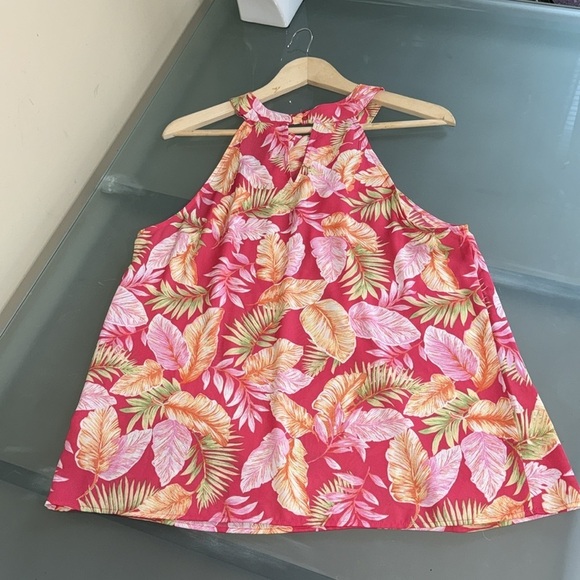 Like NEW Pleione Tropical Floral Halter Top Size XL - Picture 6 of 8